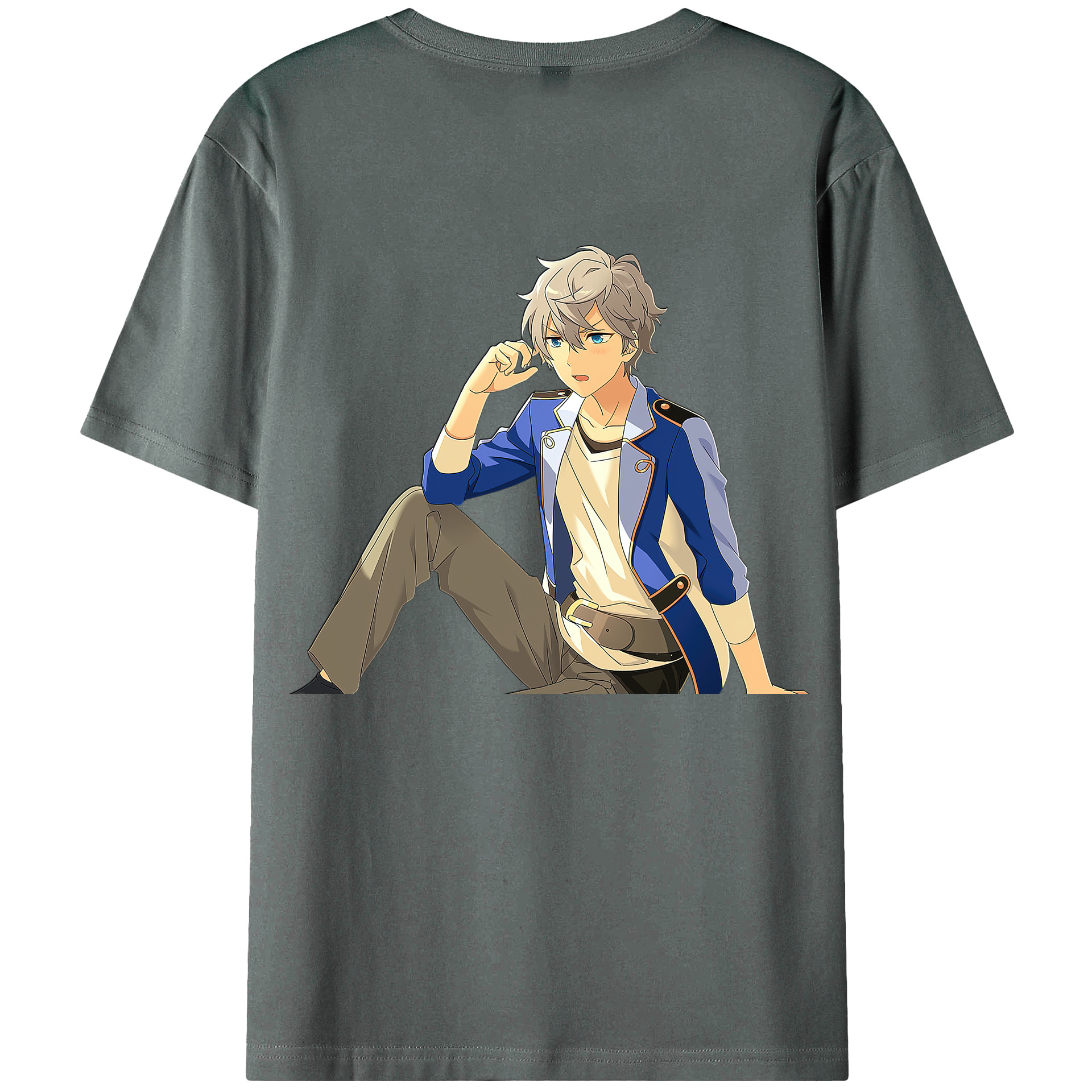 （画像用） あんさんぶるスターズ! Ensemble Stars 綿100％ メンズ半袖Tシャツ（バックプリント） 通気性